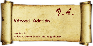 Városi Adrián névjegykártya